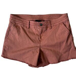 Prana Shorts Womens 6 Brown Cotton Solid Distressed Classic Preppy Outdoors